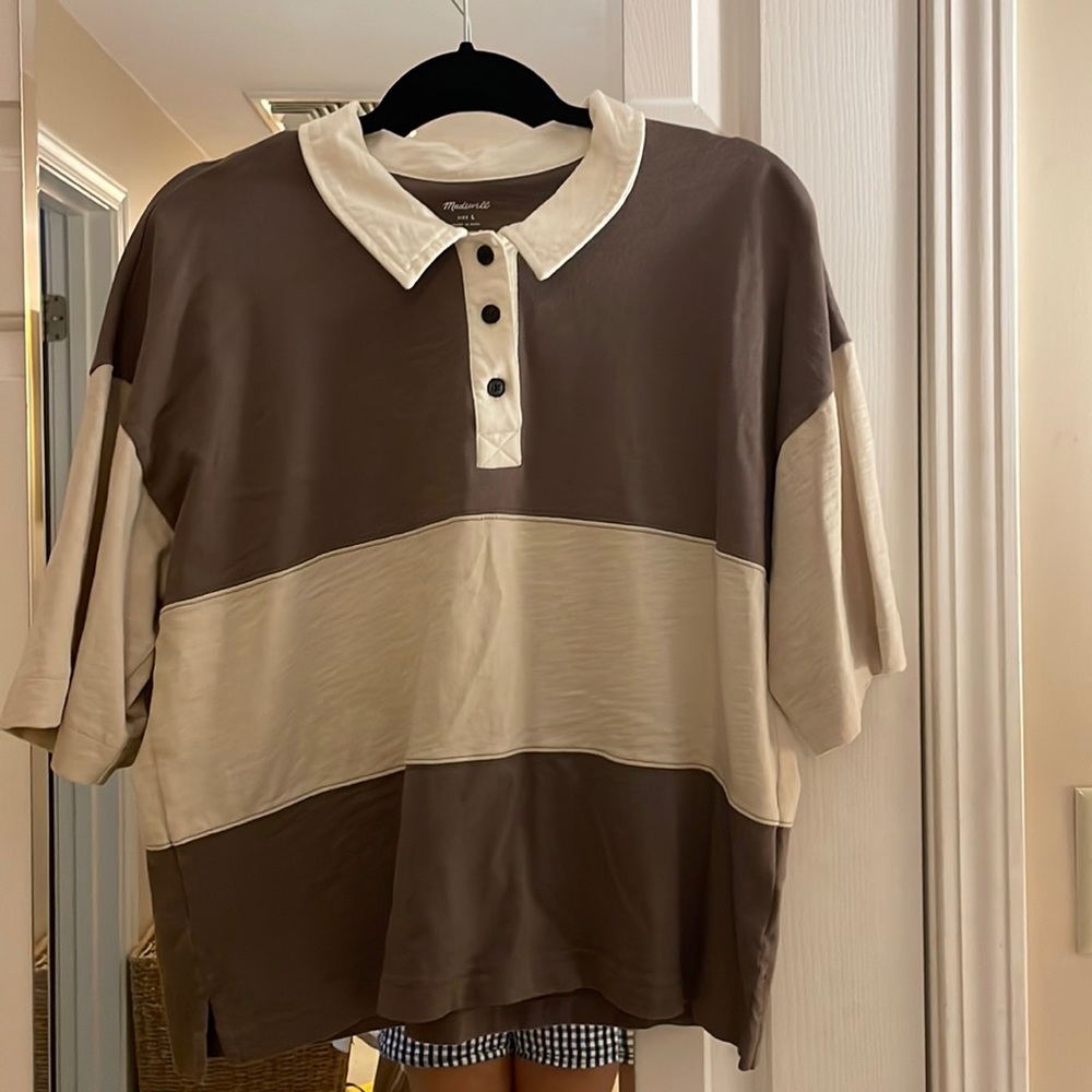 Colored henley top from Madewell